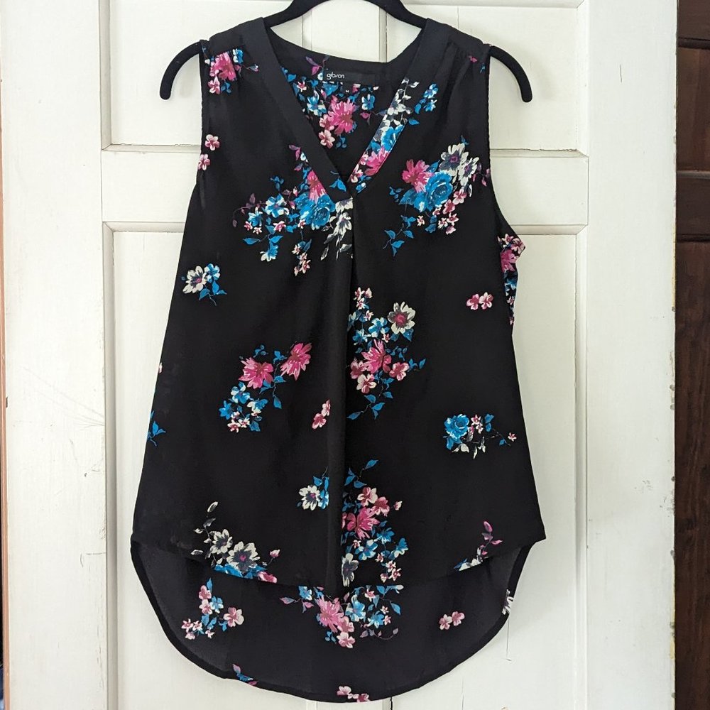 Gibson Floral Print Shell Top Size Medium